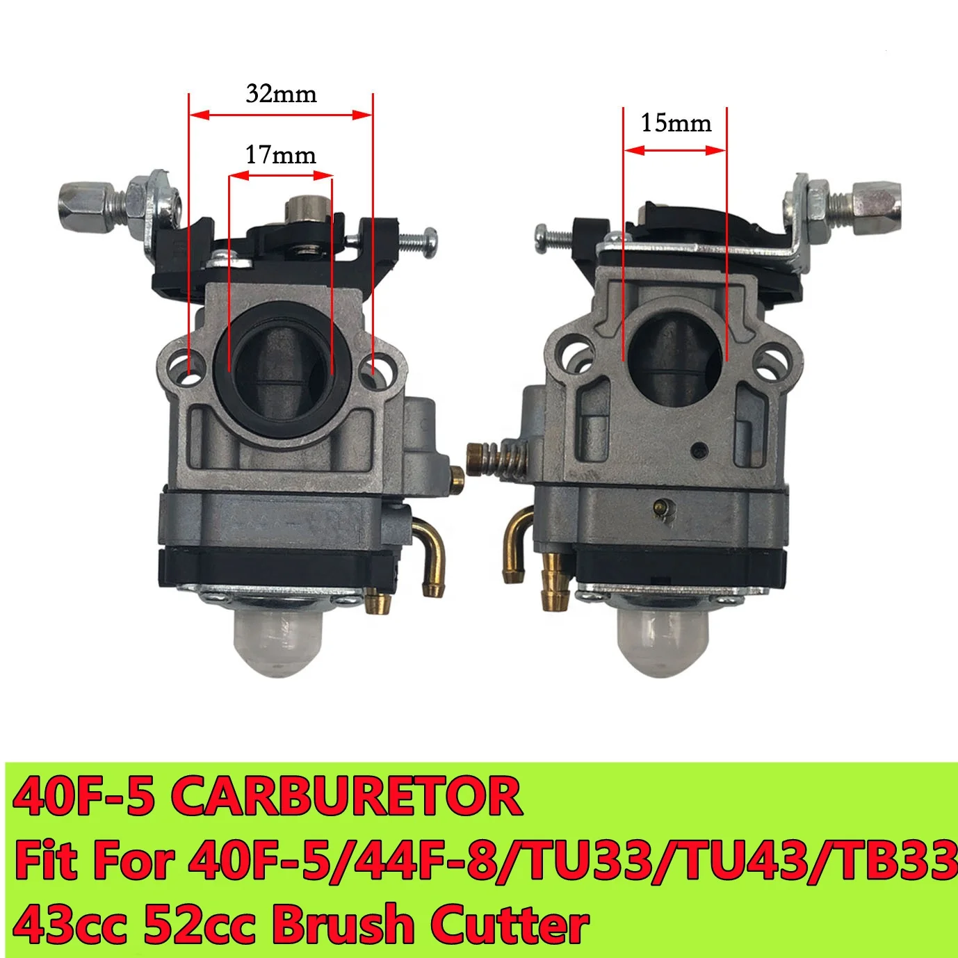 Carburetor Kit For 40-5 44-5 43CC 47CC 49CC 52CC CG430 520 Engine Gasoline Trimmer Replacement Carb