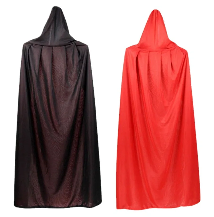 Halloween Vampire Cloak Reversible Cosplay Cape Adult Witch Cape Magician Costume Accessories Black Red