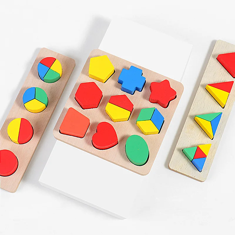 Custom Montessori 9-in-1 Wooden Geometric Cognitive Building Educational Teaching Aids Unisex Toys for Kids