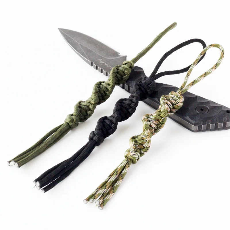 Tactical Handcrafted  Rope Braided Keychain EDC Knife Outdoor Gear Zipper Pulls Camera Cell Lanyard