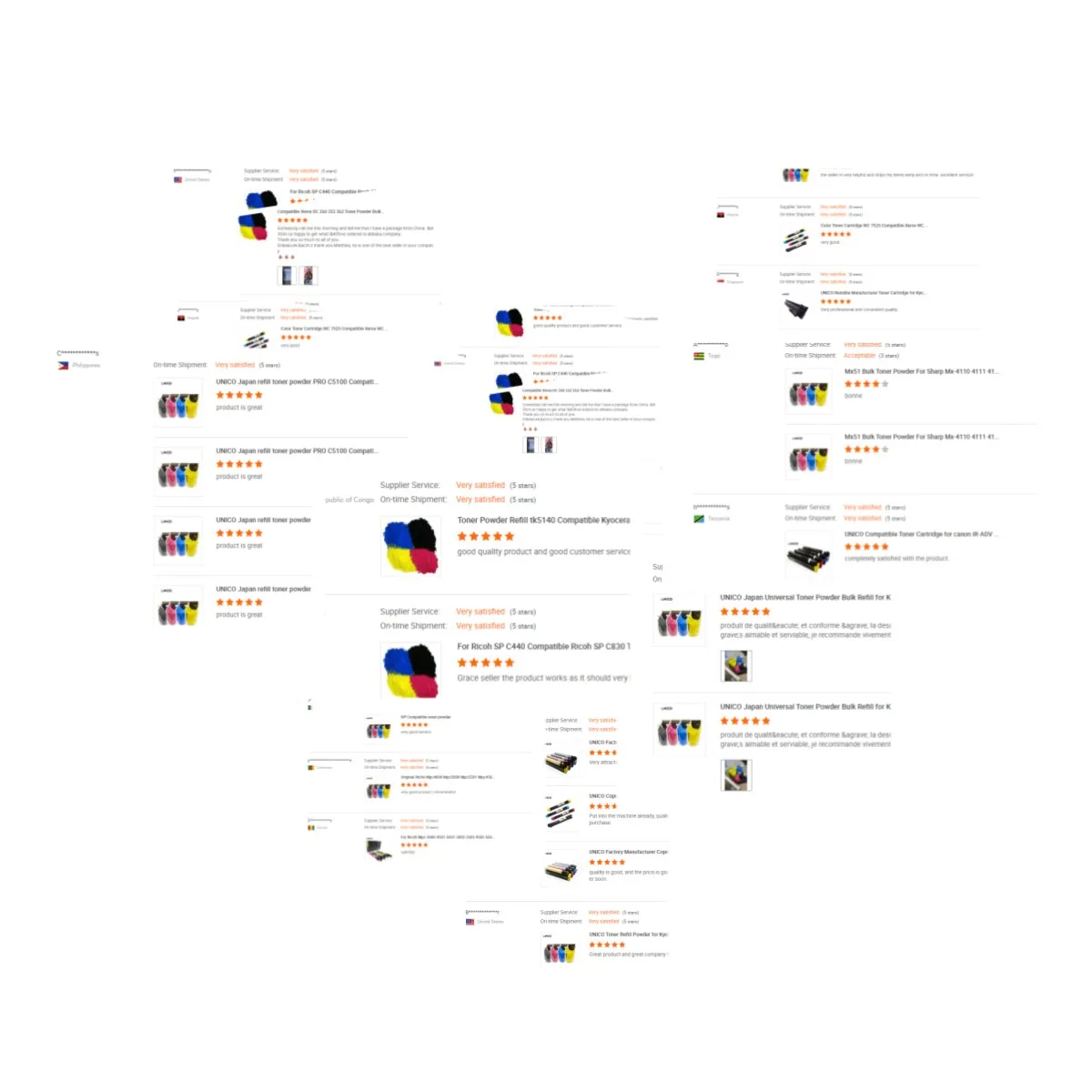 UNICO compatible refill Toner Powder For HP Printer toner CP2025 CP 1215 CB540A CE250A CE740A For Canon LBP5050 color toner