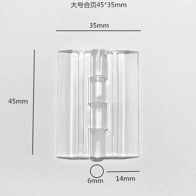 Hoone hot sales 45mmx34mm Clear Acrylic Plastic Clips Clear Transparent Plastic Hinge for box