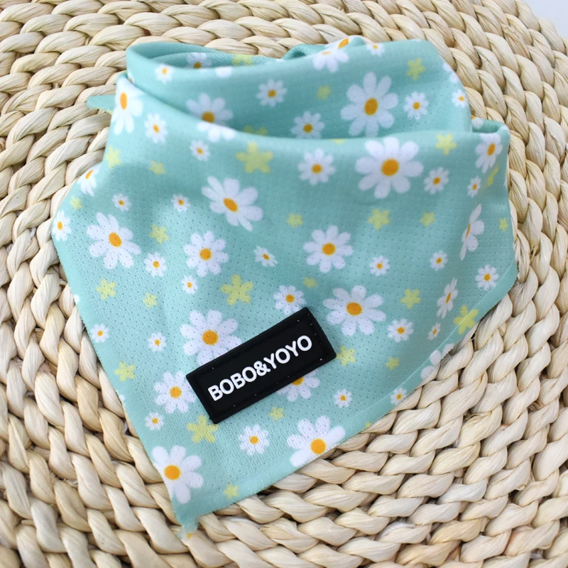 Pet Accessories Luxury Bulk Custom Print Design Logo Personalized Pet Cat Bibs Dog Scarf Bandana