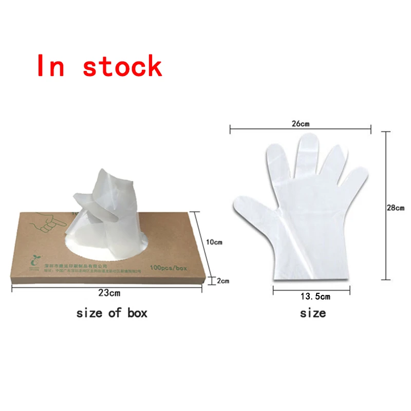 In Stock 100PCS/Bag biodegradable Plastic free Manufacturing cornstarch Disposable Gloves Made In China