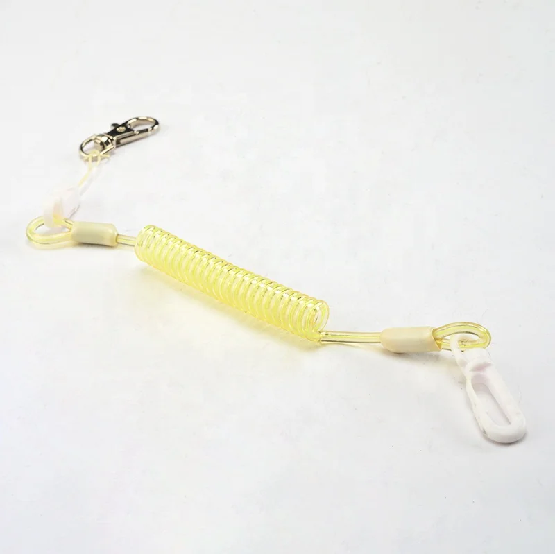 Factory price high quality tool safety coil lanyard cables offer extra security with bungee clip