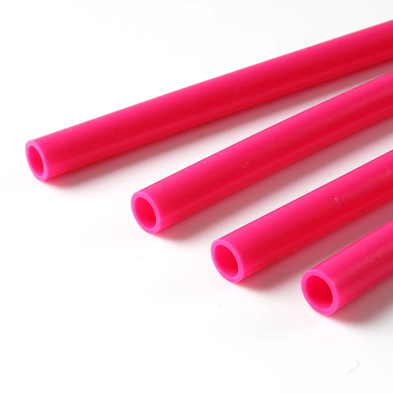 Custom Size Bpa Free Red Colourful Durable Reusable Silicone Drinking Juice Coffee Straws For Water Feeding Bottles