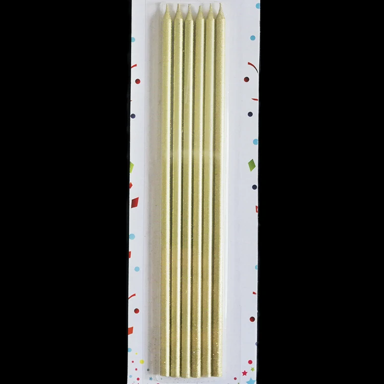 Wholesale Long Stick Pillar Gold Glitter Powder Sparkling Candles For India and Turkey