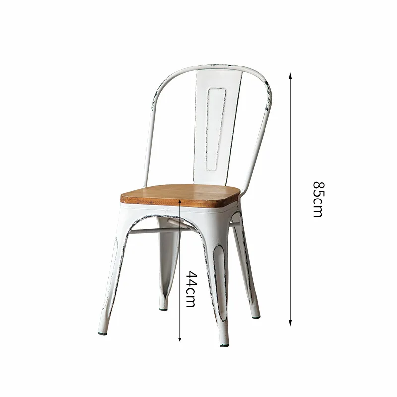 Minhui Home Furniture Wood and Iron Dining Chair Garden Coffee Arm Chair