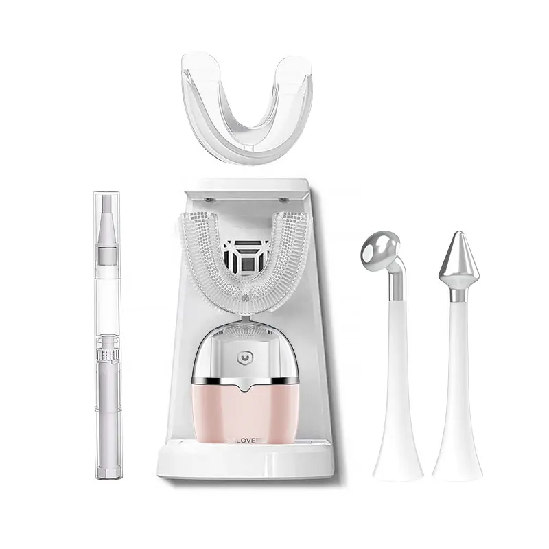 CE Certification waterproof auto whitening machine 360 degree u shape electric toothbrush tooth with removable head