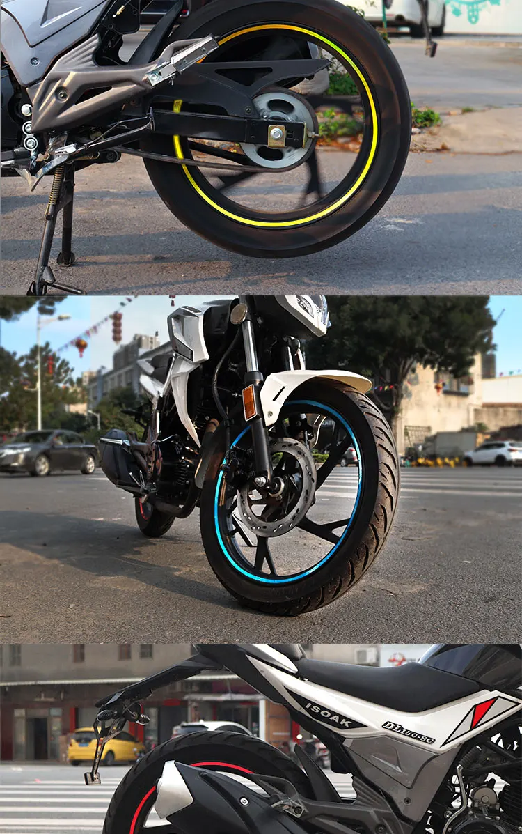10 Inch 18 Inch Tire Decoration Rim Reflective Universal Waterproof Fashion Colorful PVC Motorcycle Wheel Stickers