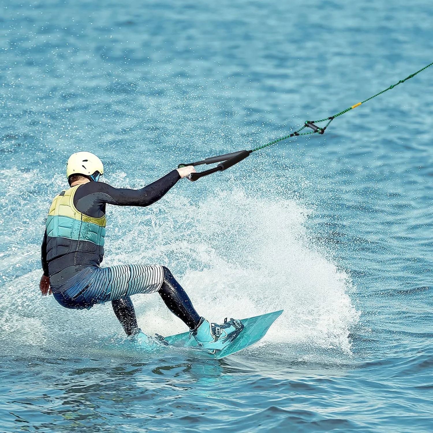 75ft 2200lbs Ski Rope Surfing 2Handle for Towing Rope Wakeboarding Line with 15IN EVA Handle