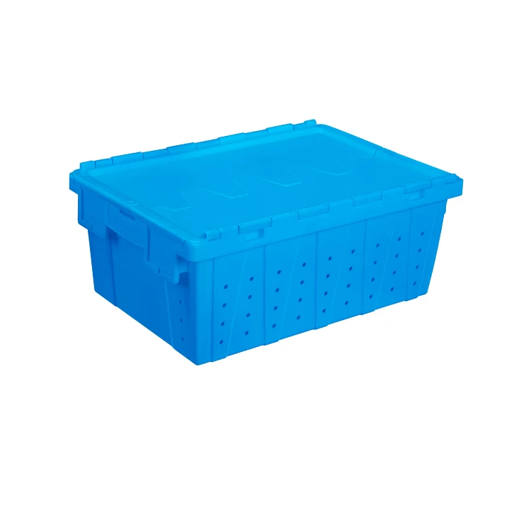 Plastic nesting moving box container round trip tote for storage made by virgin PP cheap plastic crates