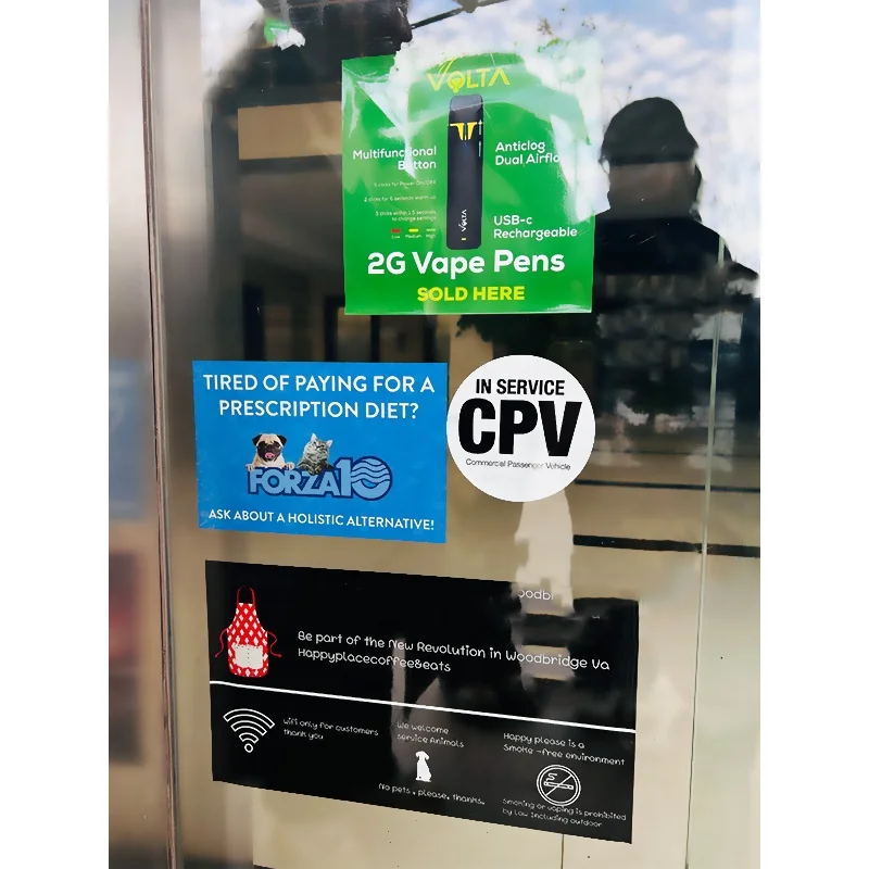 Good Price Custom Removable Double Sides Printing Static Cling Decals Waterproof UV Resistant Vinyl Stickers for Glassy Window