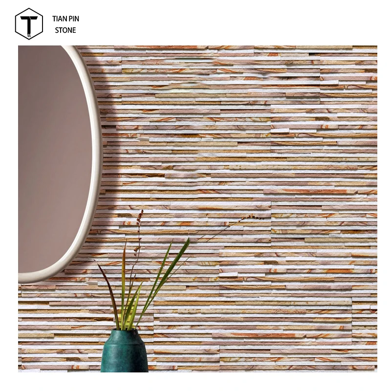 Quality natural Quartzite Culture colored sand stone exterior wall tiles cladding Stone