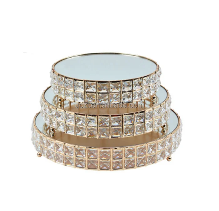 Golden main cake plate wedding dessert table high end crystal ornament party luxury