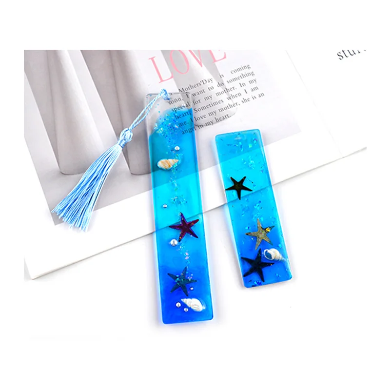 Hot Style Silicone Bookmarks Mould Diy Rectangle Craft Epoxy Resin Molds Bookmark For DIY