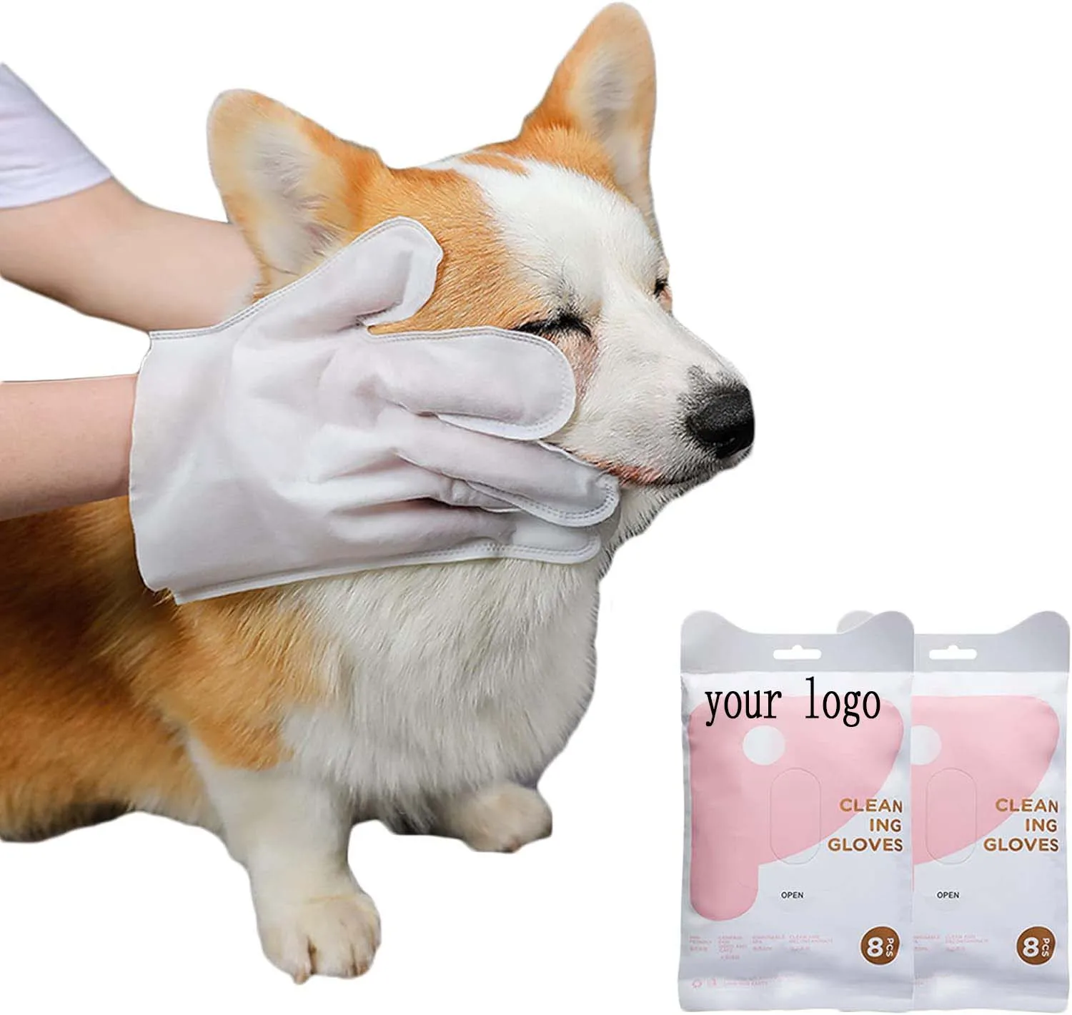 Eco Friendly Pet Biodegradable Bathing Wipe Grooming Cleaning Gloves Customize Disposable Hypo-Allergenic Dog Carbon Wet Wipes