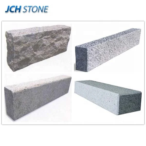 Cheap g654 grey granite natural split kerbstones stone borders