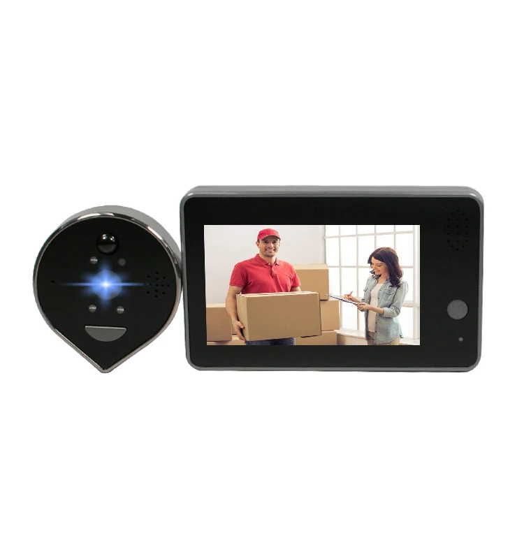 Смарт-глазок беспроводной с пассивным ИК датчиком движения, 4,3 дюйма, 1080P