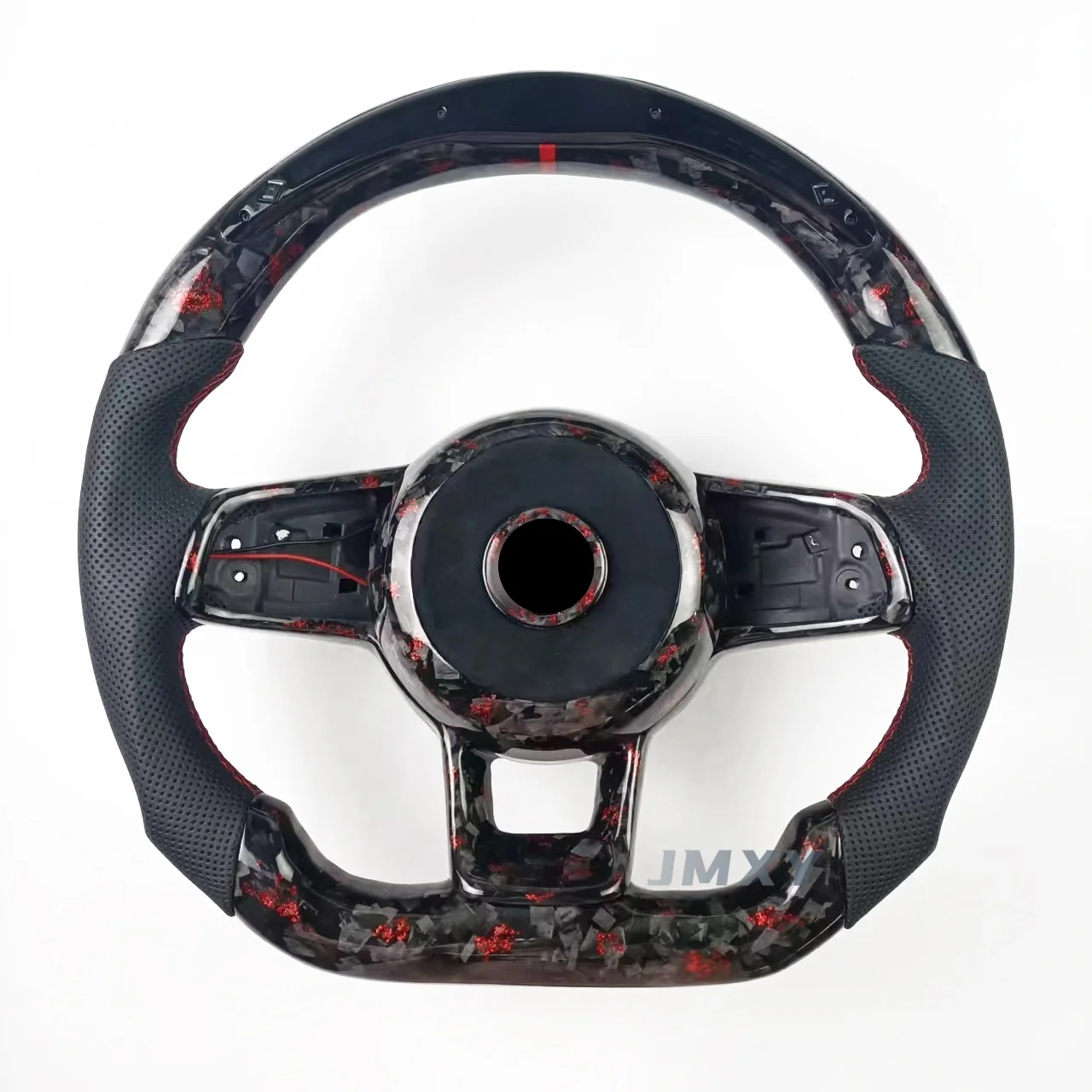For Volkswagen Polo GTI R MK7 MK6 Golf Custom Sports Flat Carbon Fiber Steering Wheel