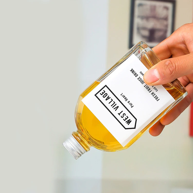 Wholesale 100ml 250ml Frosted Transparent Beverage Drink Soda Tea Oil Flat Cold Coffee Glass Bottle for Liquor Juice