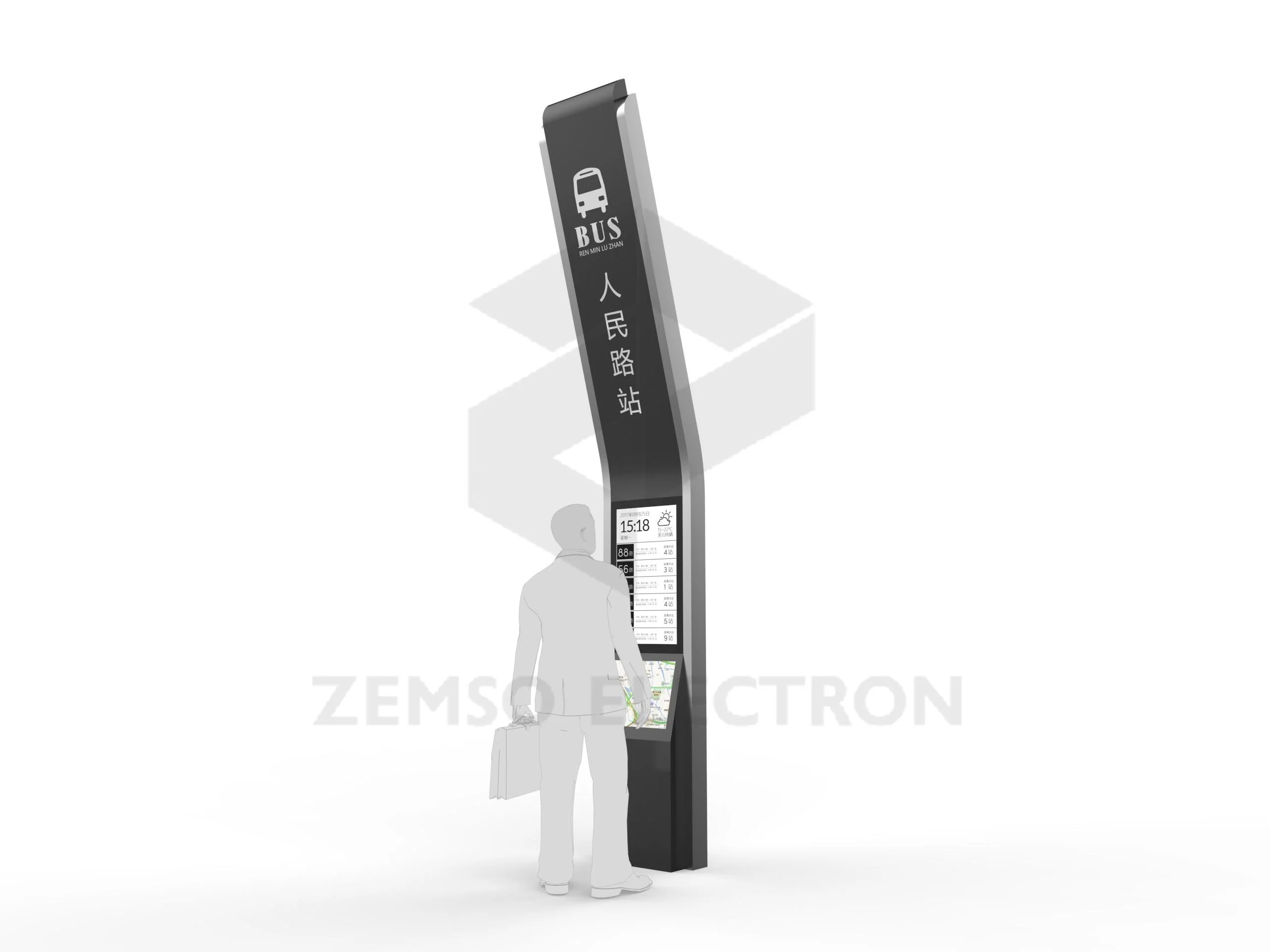 Outdoor Solar Panel Elink Bus Stop Sign 13.3 inch ink Screen