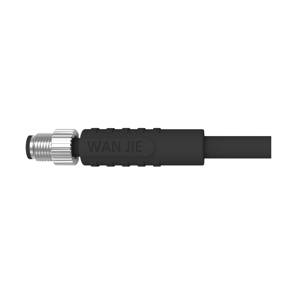 WANJIE Circular Connector M5 Male Molded Cables, Straight