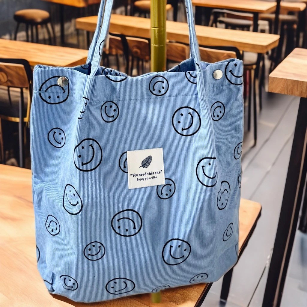 Personalized Teacher Grandma Canvas Tote Bags Cheap Embroidered Blank Corduroy Totes Interior Pockets Custom Gift Bags