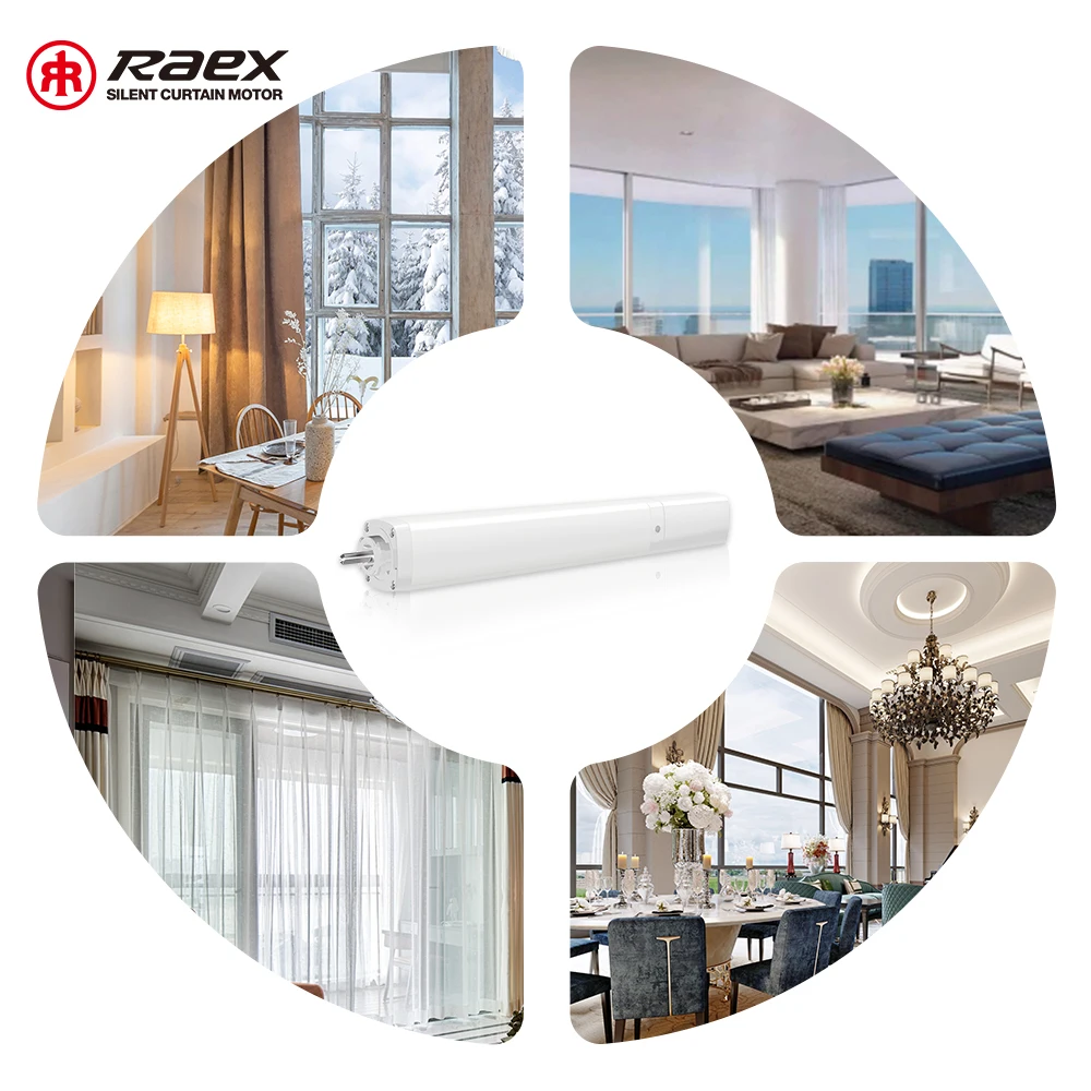 Rf Lift Motorize Track Wave Accessories Tuya Smart Aluminum 2200mah Lithium Battery Curtain Motor