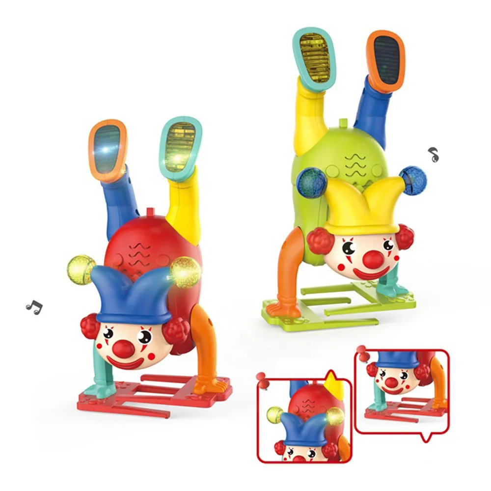 Electric Happy Clown Toy Standing Upside Down Sing and Glow With Laughter