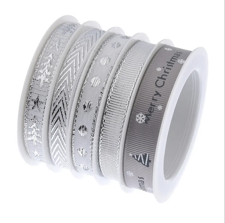 
Printed Christmas ribbon gift wrapping Christmas tree decoration embroidered jacquard ribbon 