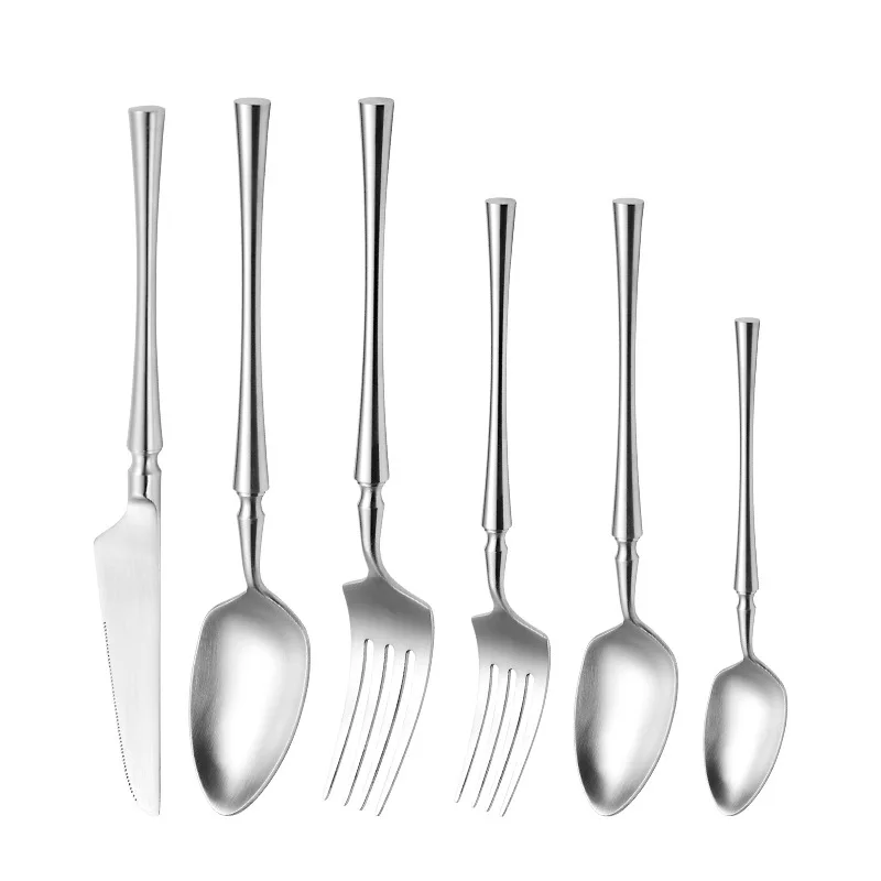 High Quality Stainless Steel 18/10  Silver Cutlery Set Gold Matte Party Flatware