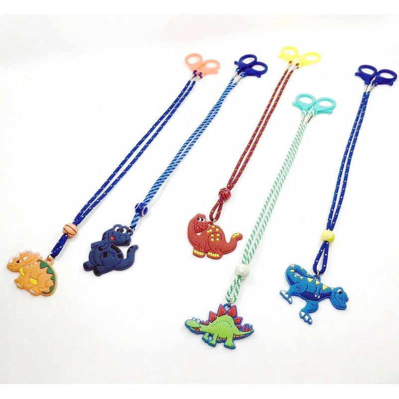 Детский шнурок для защиты от потери с мультяшным динозавром веревка-держатель шнур на шею школьный регулируемый удобный ремешок маскировки лица