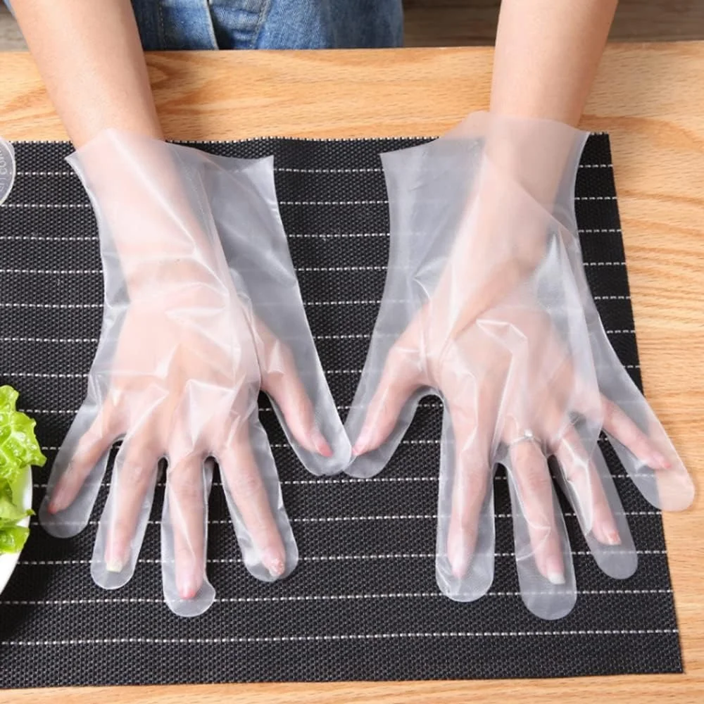 High quality 100pcs/pack disposable plastic clear TPE gloves for export South Korea