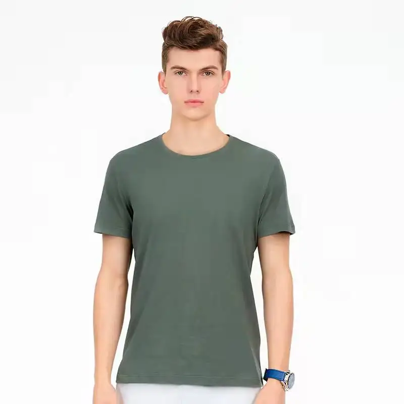 Wholesale 100 pima cotton wholesale high quality 220g pima cotton t-shirt new fashion short sleeve men t shirt