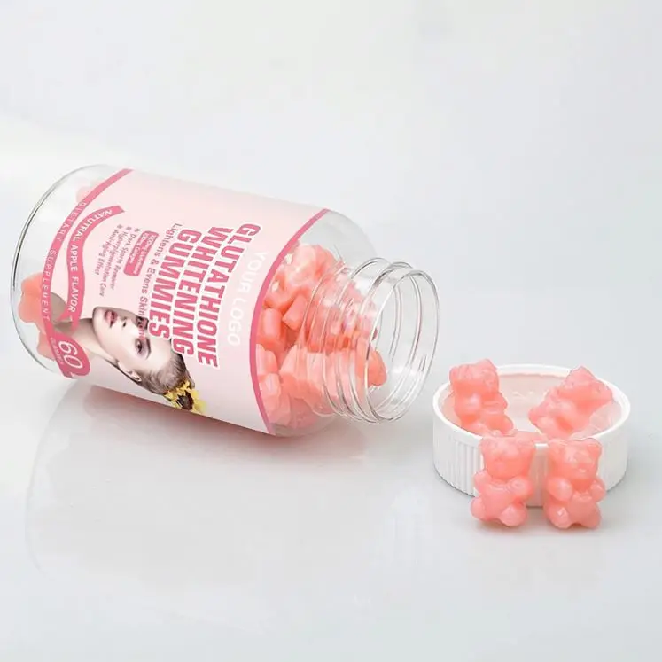 GMP Hot Sale Skin Brightening Glutathione Gummies ISO Sugar Free 3000mg Beauty Products Food Grade Gummy Vitamins Gummy Candy