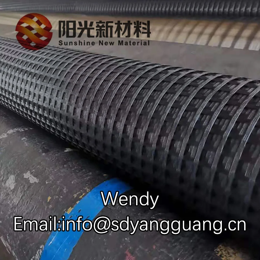 Asphalt grid fiberglass geogrid for road construction