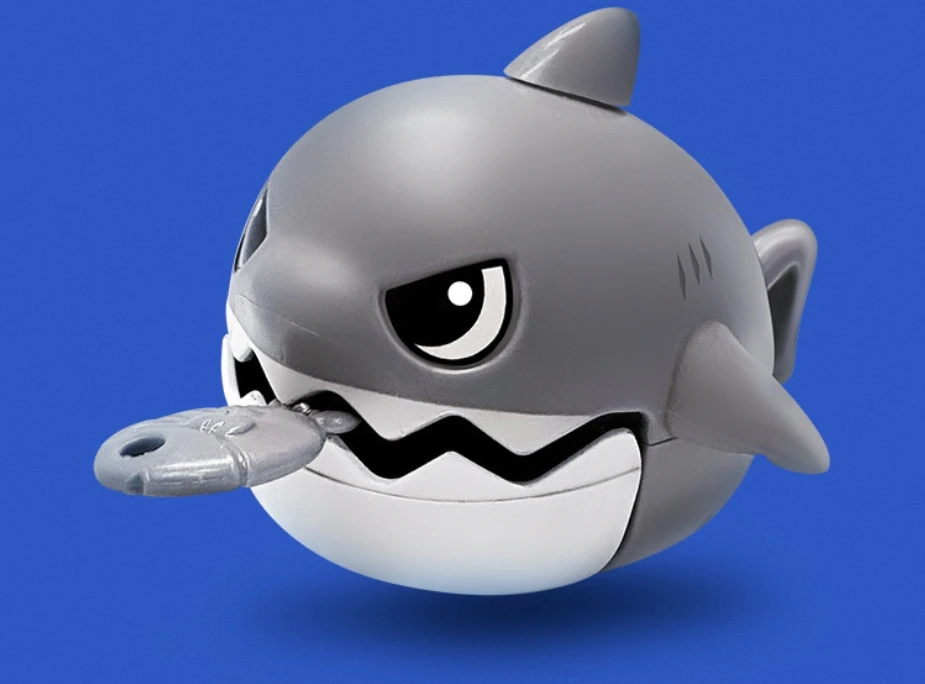 Pulling lines gritting teeth shark keychain toy cartoon pendant creative stress relieving student toy