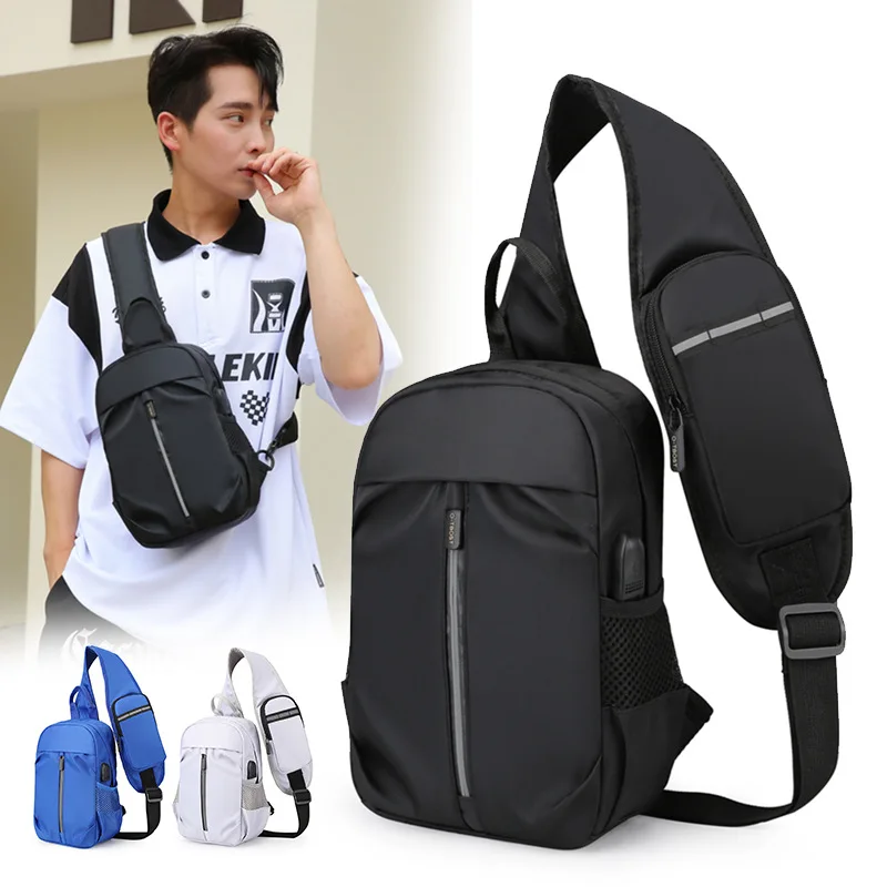 new fashion waterproof chest bag USB men Crossbody Sling Bag Men Crossbody sling Bag For Men