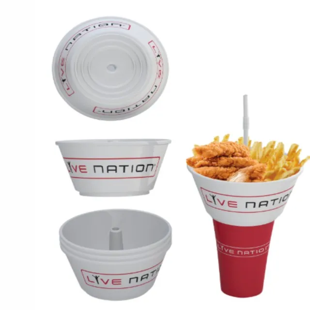 Popcorn Bucket Plastic 3D Custom Logo Printed Paper Popcorn Cup Bucket