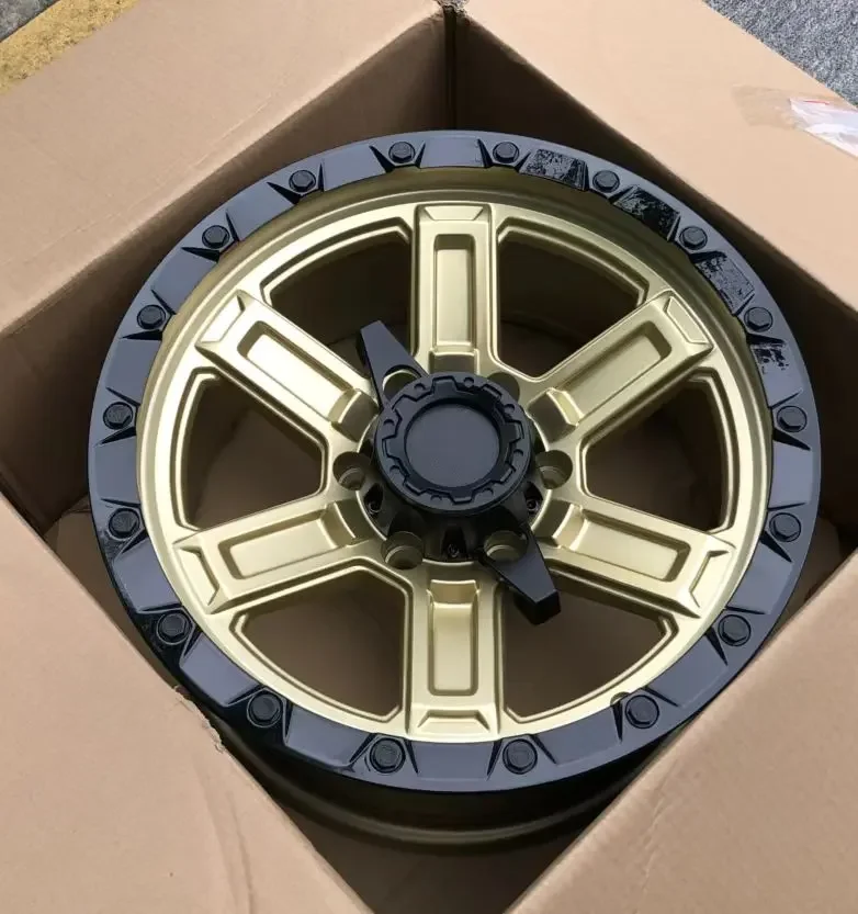 Luxury Flow Forming Black Gold Color for BLACK MAMBA Offroad Car Alloy Wheel Rim 17X8.5 inch