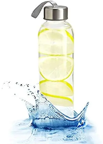 Amazon top seller bottle water glass borosilicate sports tumbler drinking glass bottle for juice