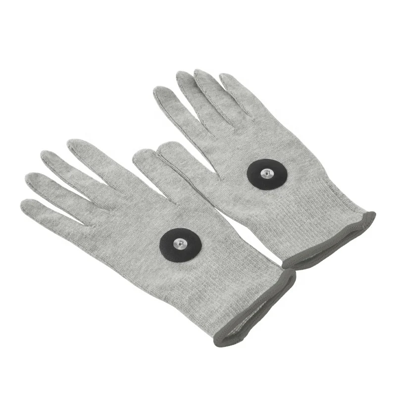 Touch screen conductive Tens grounding anti-microbial telefingers gloves with pure silver fiber
