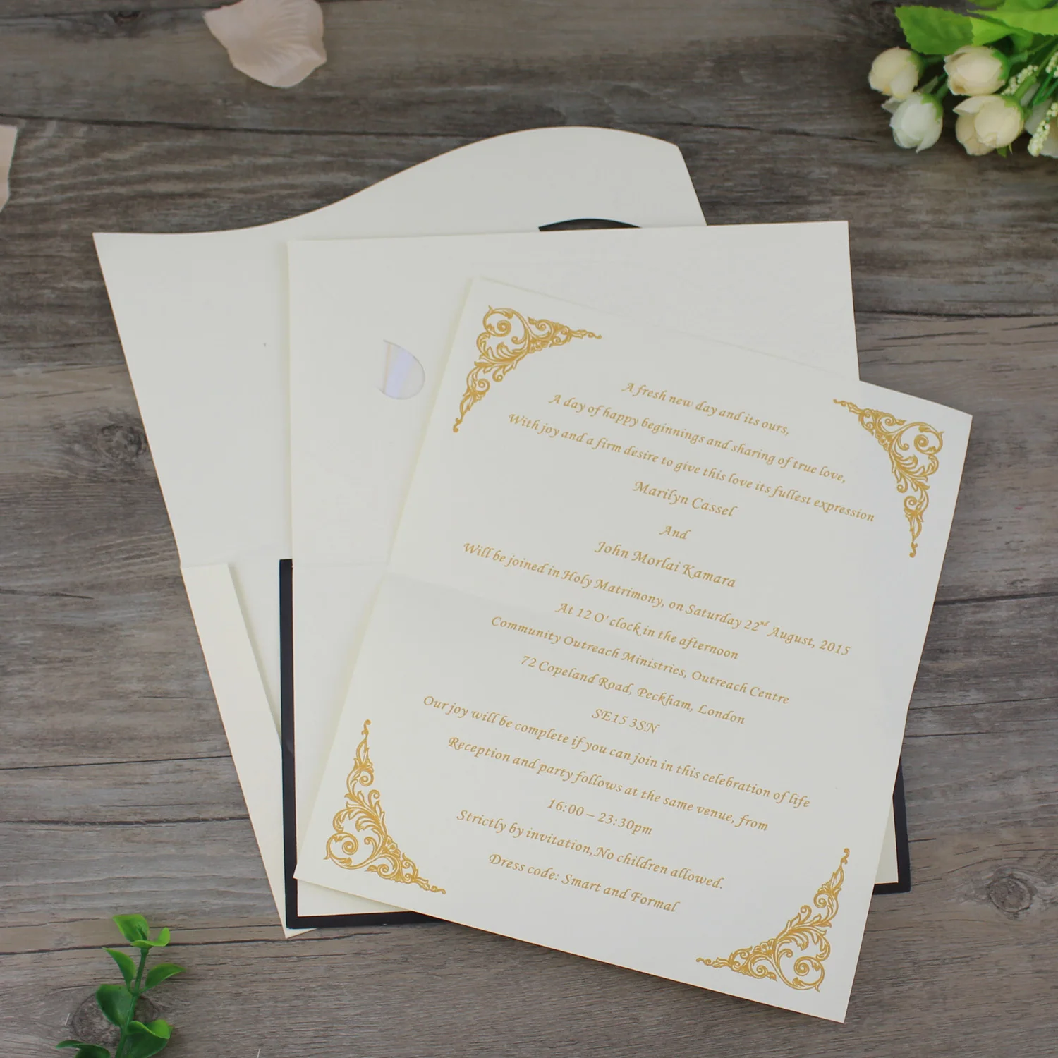 Classical Stock Cheap Price Hot Stamp Wordings Wedding Invitation Cards Greeting Cards custom wishing well cards