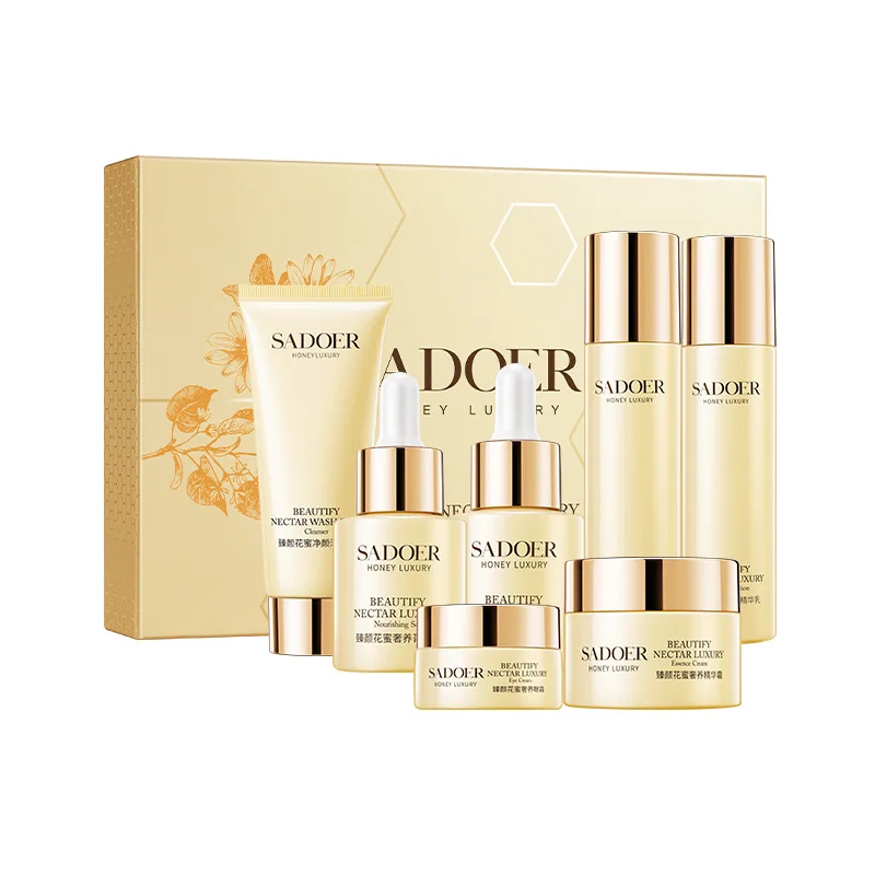 Private label SADOER custom korean cosmetic beauty and nectar luxury whitening anti aging face skin care set