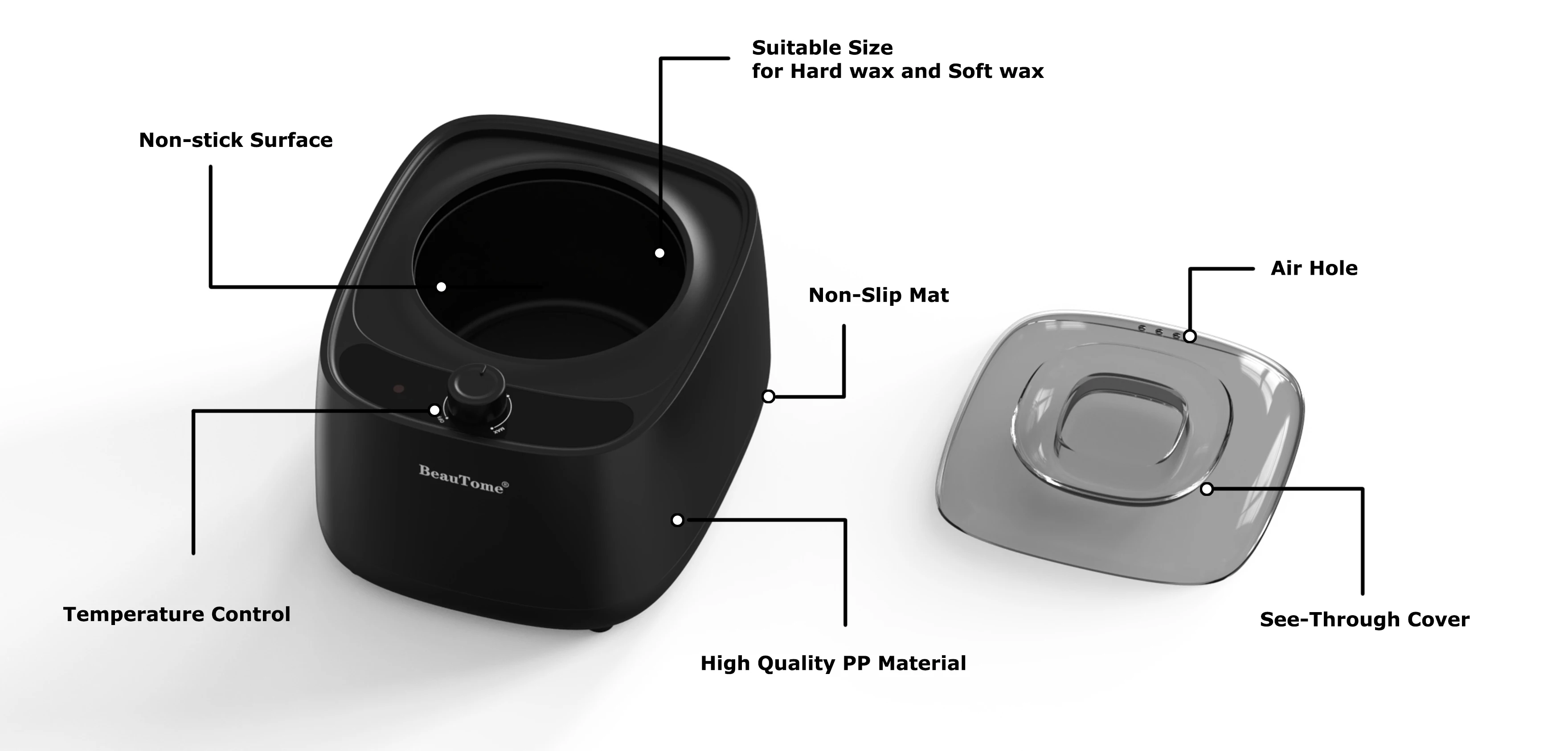 New Arrival Beautome 450cc depilatory wax heater warmer machine for hard wax sugar wax