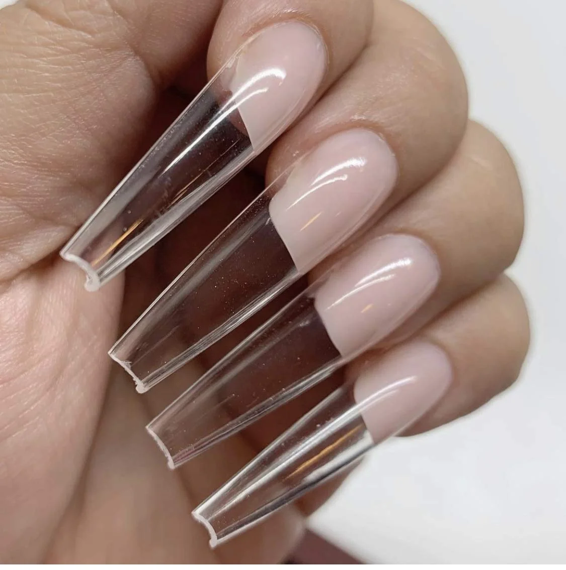 120/600 Pcs Bag full cover  pack press on nails Soft Gel Clear  Extra Long XXL Ballerina Press on Nails