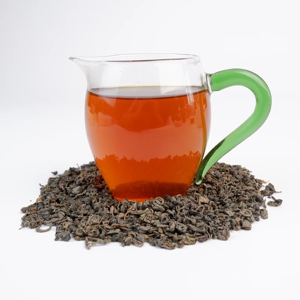 Low cost green tea gunpowder 9373 Fresh tea from local Chinese supplier brand guarantees mellow taste