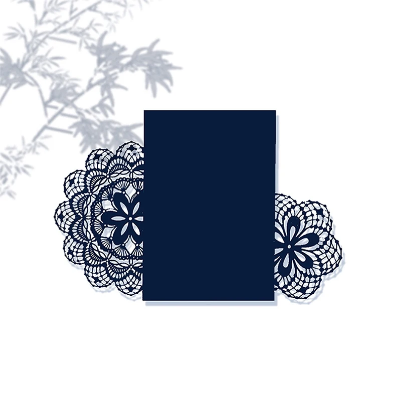 Glitter Wedding Invitation Card Party Laser Cut Gold Silver Elegant Royal Design Marriage