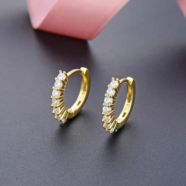  Poliva стерлингового серебра серьги-гвоздики в форме Cz простые серьги виде колец для женщин